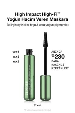 Clinique High Impact™ High-Fi™ Yoğun Hacim Veren Maskara - Ultra Siyah 10ml | Hindistan Cevizi, Argan Yağı