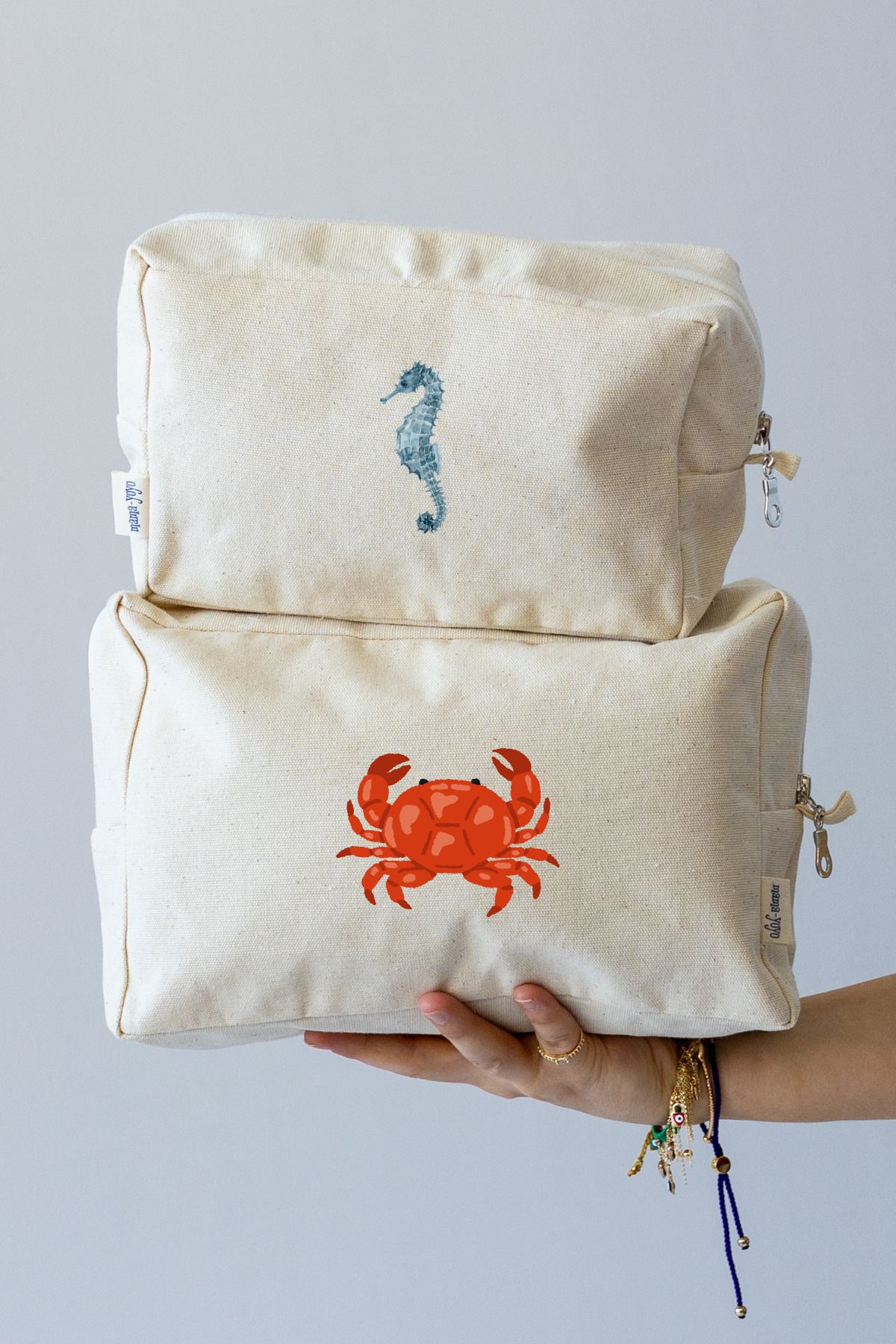 Mama Yoyo Baby&Kids 2'li Yengeç-Deniz Atı Organizer Çanta Seyahat Çantası Bavul Organizer