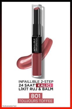 L'Oreal Paris L'oréal Paris Infaillible 2-step 24 Saat Kalıcı Likit Ruj & Balm - 801 Toujours Toffee