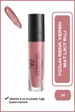 Golden Rose Longstay Liquid Matte Lipstick No: 34 - Likit Mat Ruj