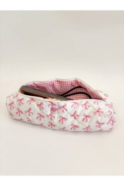 girlsybags Pembe Kurdeleli Saç Maşa Düzleştirici Çantası Airwrap Airstrait İçin Uyumlu Büyük Seyahat Çantası