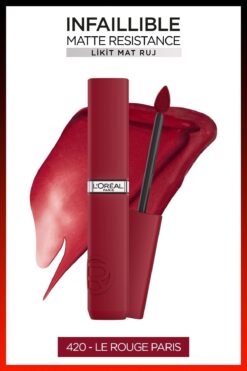 L'Oreal Paris L'oréal Paris Infaillible Matte Resistance Likit Mat Ruj - 420 Le Rouge Paris