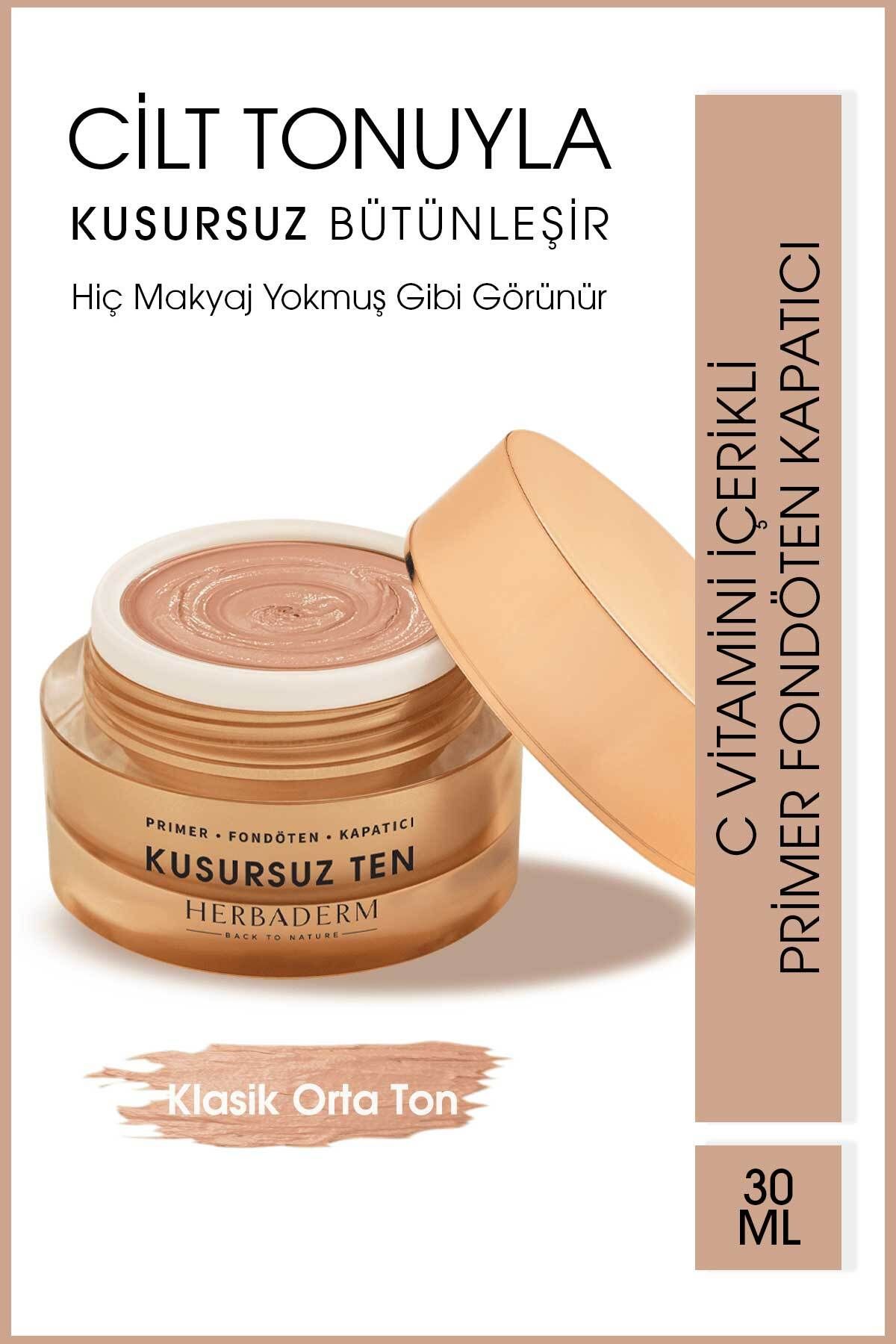 Herbaderm Kusursuz Ten Fondöten Primer Kapatıcı Klasik Orta Ton