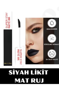 NUNUKO Super Siyah Mat Likit Ruj