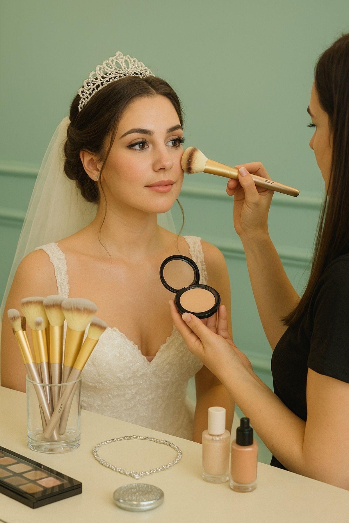 HANNAH 18 Parça Makyaj Fırça Seti Krem - Görsel 2