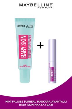 Maybelline New York Baby Skin Gözenek Gizleyici Makyaj Bazı 22mL + Mini Falsies Surreal Maskara