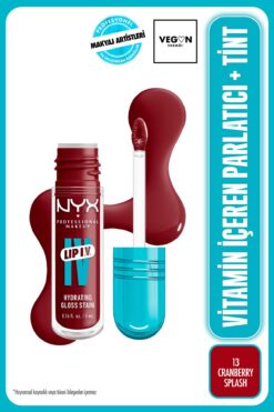 NYX Professional Makeup LIP I.V. Vitamin İçeren Parlatıcı + Tint - 13 Cranberry Splash