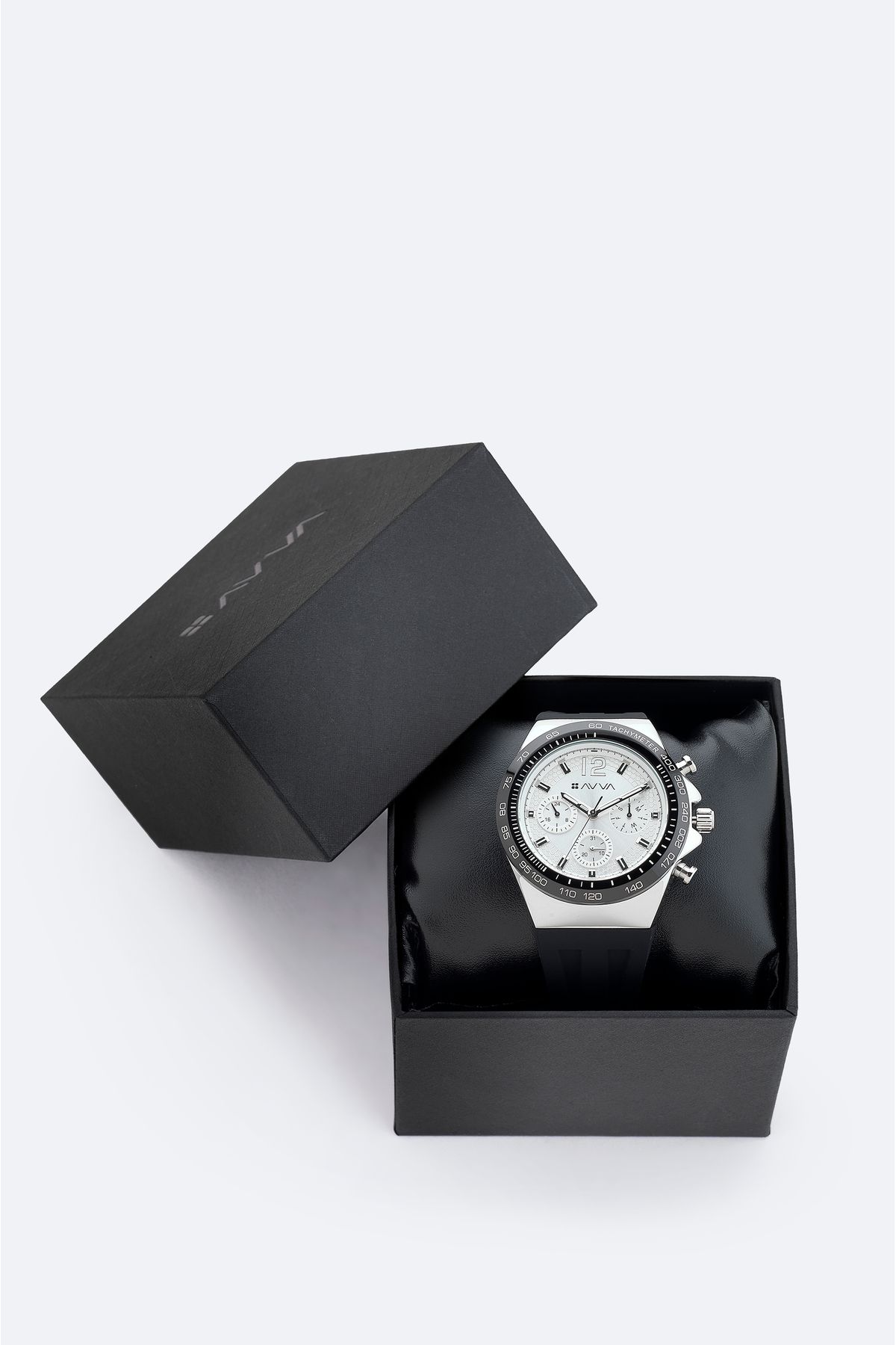 Avva Erkek Siyah - Gümüş Silikon Saat B009031 - Görsel 3