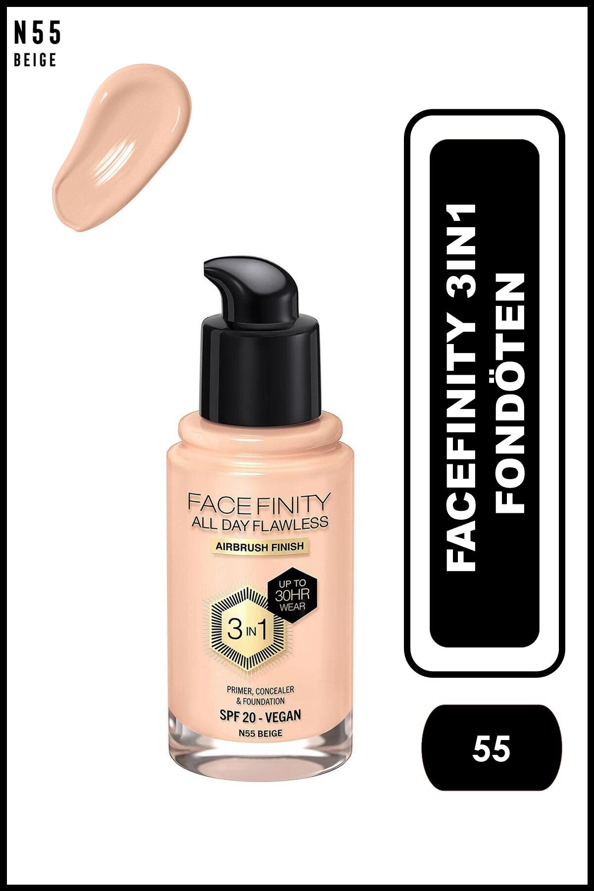 Max Factor FACEFINITY 3IN1 FDT NO:55 BEIGE
