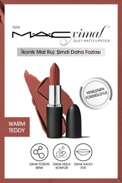 M.A.C M·A·CXIMAL Silky Matte Lipstick Nemlendirme Etkili Yoğun Renk Sağlayan Ruj - Warm Teddy
