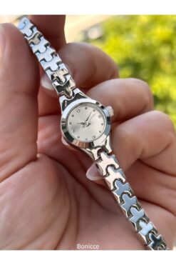 Bonicce Özel Hediyelik Kutuda Minimal Kasa (ÇAP 20MM)vintage Metal Kordon Gümüş Renk Kadın Kol Saati