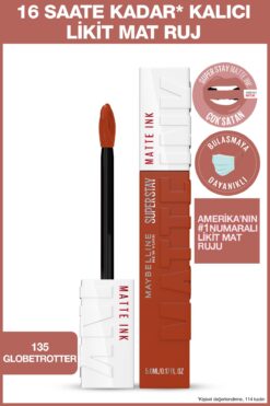 Maybelline New York Super Stay Matte Ink City Edition Likit Mat Ruj - 135 Globe-trotter