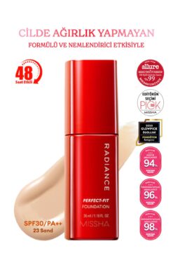 Missha Uzun Süre Kalıcı, Mat Bitişli Fondöten Radiance Perfect Fit Foundation (No.23 Sand) SPF30+/PA+++