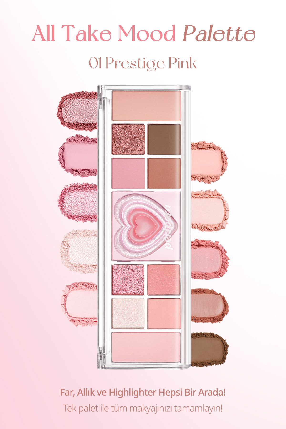 PERIPERA Çok Fonksiyonlu Makyaj Paleti PERIPERA All Take Mood Like Palette (01 Prestige Pink) (Peritage) - Görsel 2
