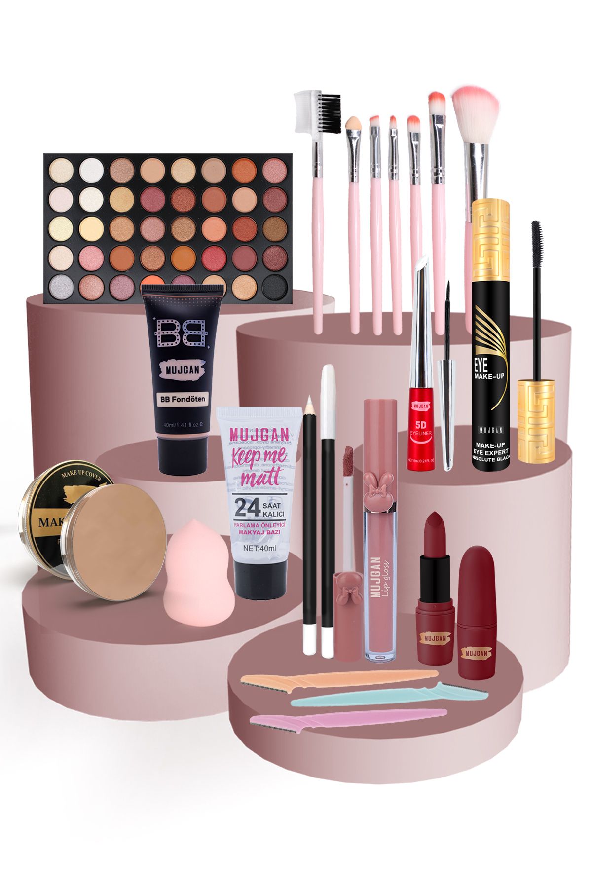 MUJGAN Müzik Serisi Nostalji 90'lar Pop 20 Parça Makyaj Seti Esmer Ten