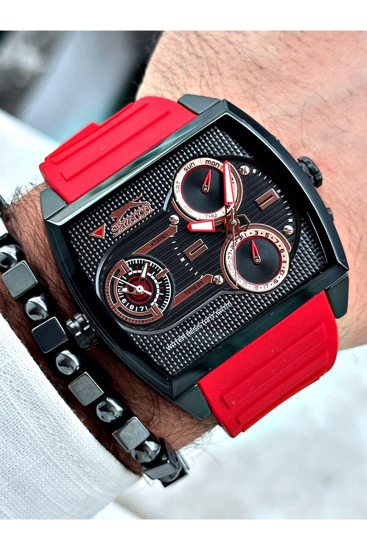 Slazenger Sl.09.2208.2.04 Kare Kasa Xxl Erkek Kol Saati