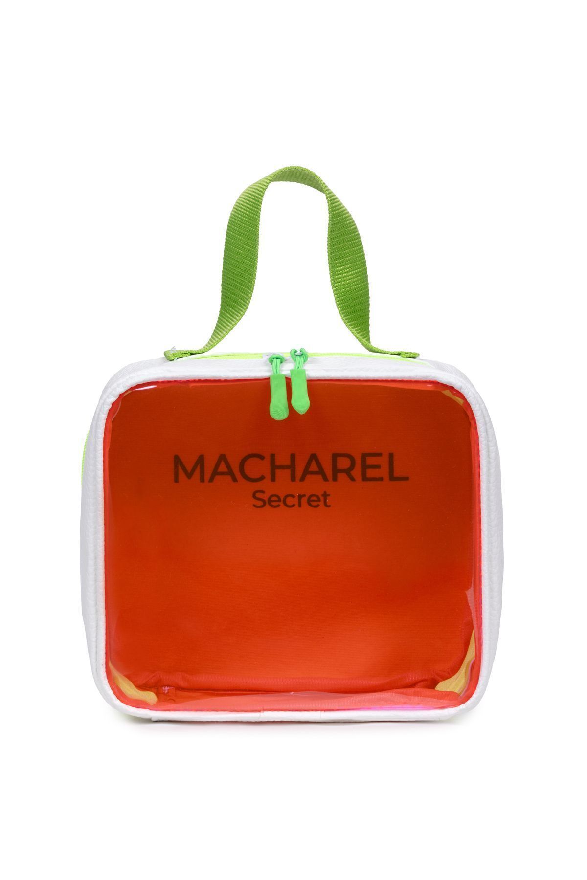 Macharel Secret Cilt Bakım Ve Makyaj Çantası Taşınabilir Şeffaf Büyük Boy Pembe/yeşil - Görsel 2