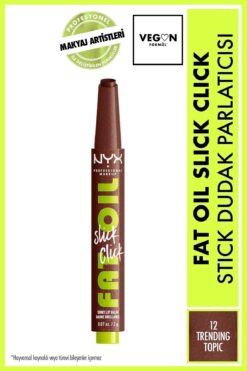 NYX Professional Makeup Fat Oil Slick Click Parlatıcı Dudak Balmı - 12 Trending Topic