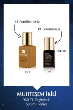 Estee Lauder Seyahat Boy Fondöten - Double Wear Stay-in-Place Fondöten SPF10 (Renk: 3N1 Ivory Beige) 15ml