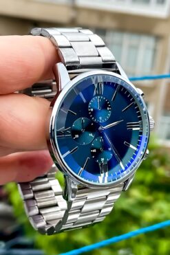 S.POLO Gümüş Renk Kordon Yeşil Kadran Erkek Kol Saati Bileklik Hediyeli