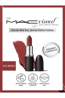 M.A.C M·a·cximal Silky Matte Lipstick Nemlendirme Etkili Yoğun Renk Sağlayan Ruj - Go Retro