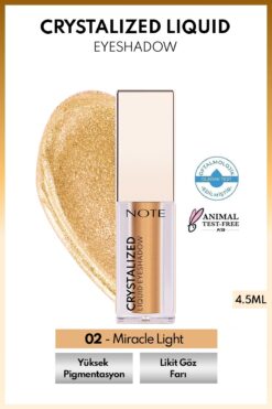 NOTE Crystalized Liquid Eyeshadow Likit Metalik Göz Farı - 02 Miracle Light