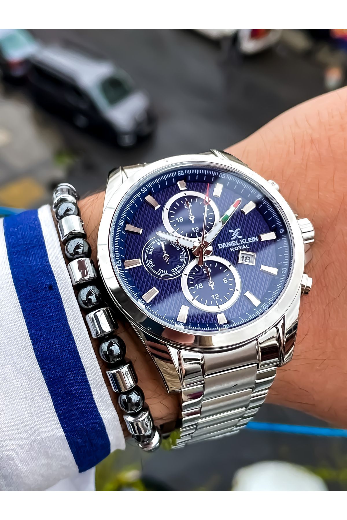 Daniel Klein Yeni Sezon Gümüş Renk Çelik Erkek Kol Saati 3atm Su Geçirmez Bileklik Hediyeli Babalar Günü Hediyesi - Görsel 5