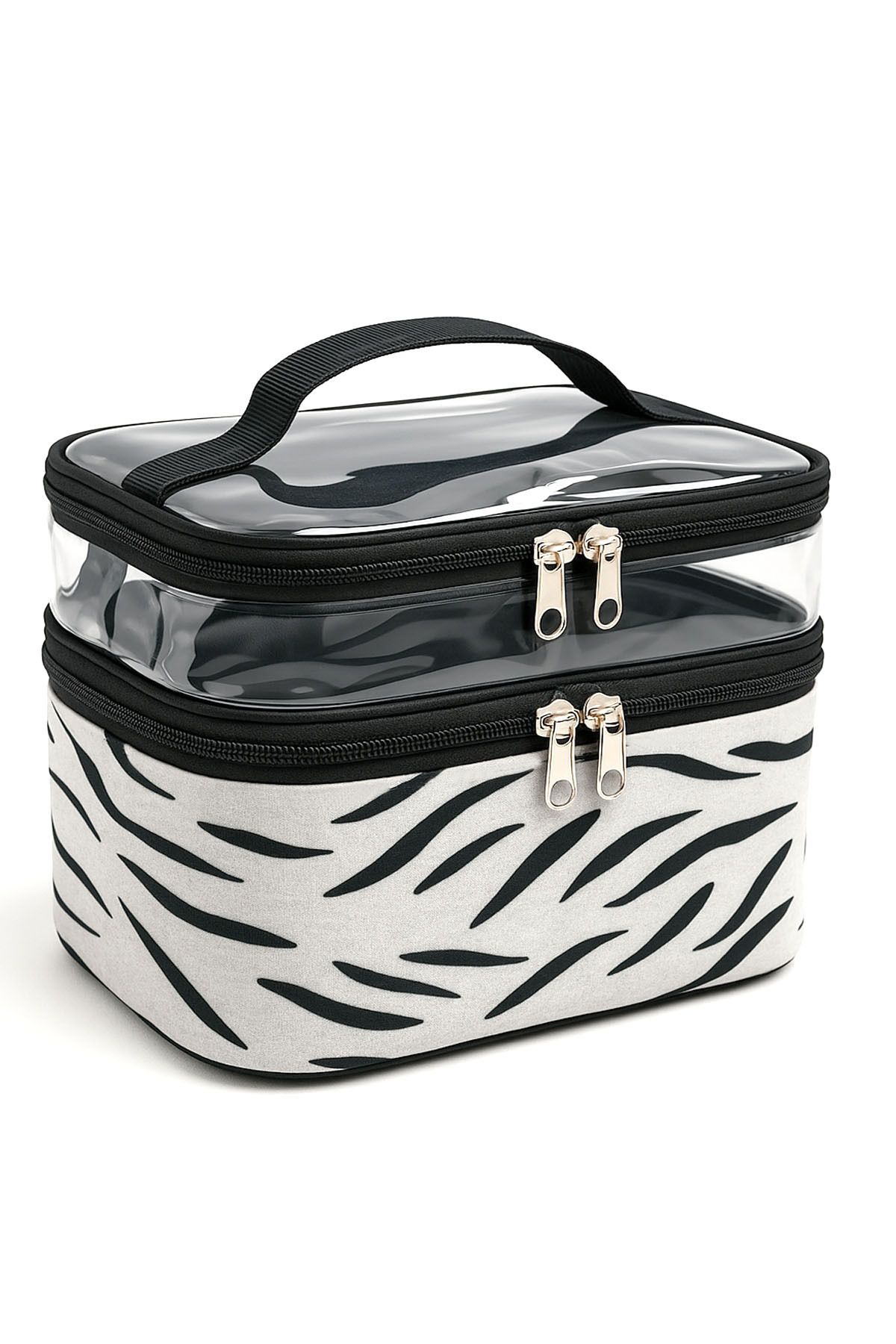 Ankaflex Kadın Makyaj Çantası Iki Geniş Bölmeli Askılı Katlanabilir Bakım Seyahat Organizer Makyaj Çantası