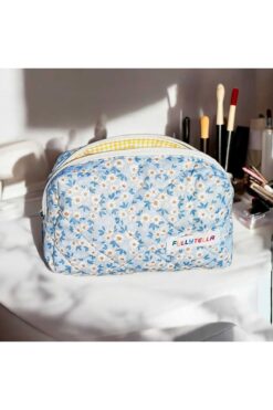 fullytella Makyaj Çantası, Kozmetik Çantası, Çanta Içi Organize, Organizer, Çiçek Desenli Orta Boy