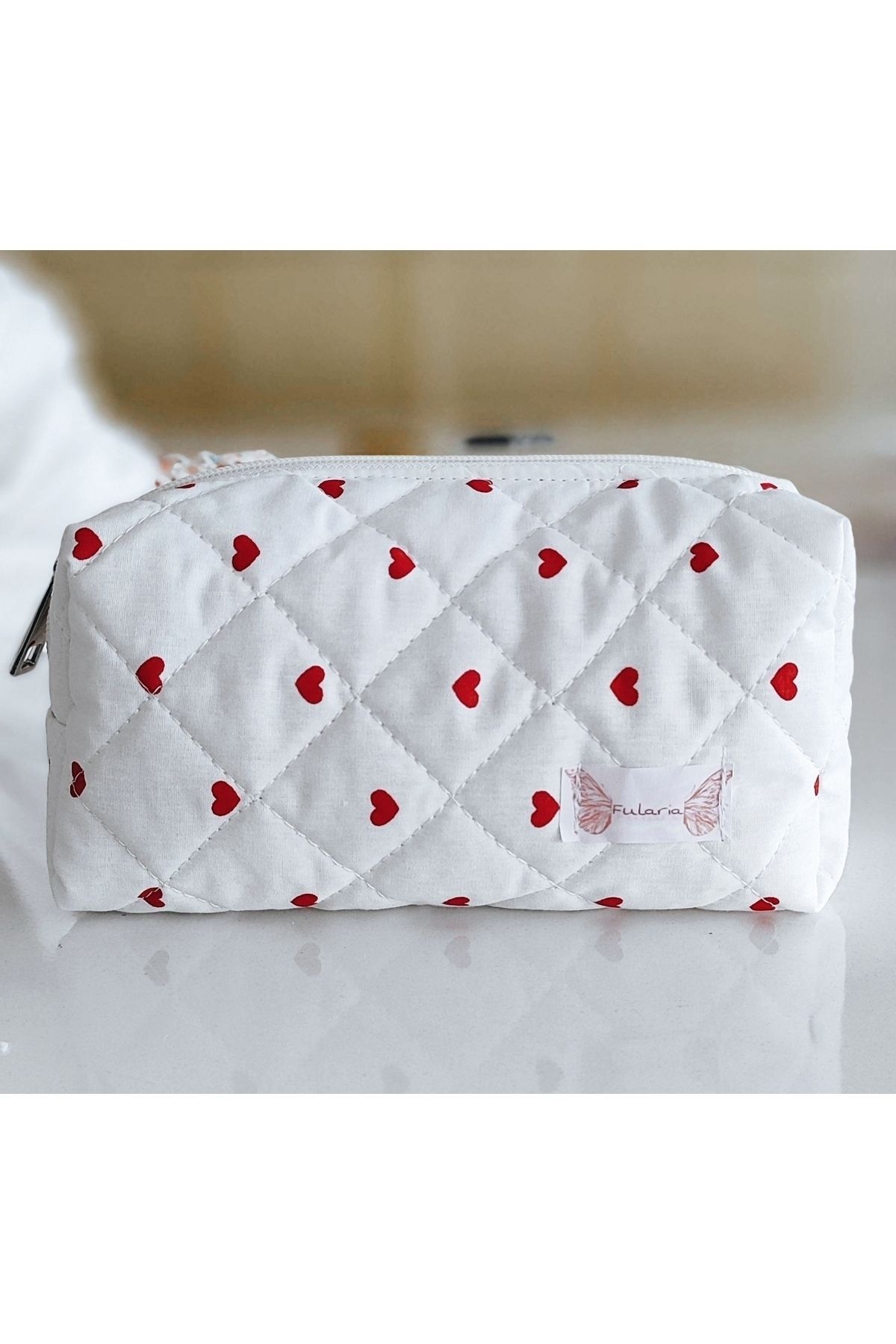 mc.pierobaby Kalp Desenli, Makyaj Çantası, Kalem Çantası