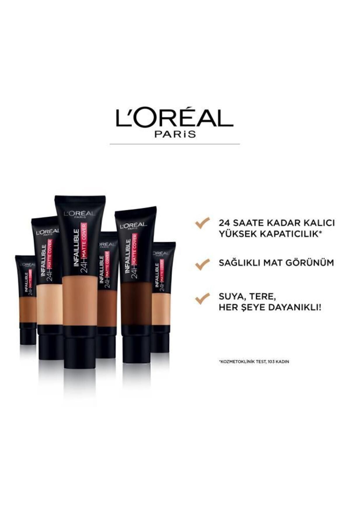L'Oreal Paris L'oréal Paris Infaillible 24h Matte Cover Yüksek Kapatıcı Fondöten - 145 Rose Beige - Görsel 2