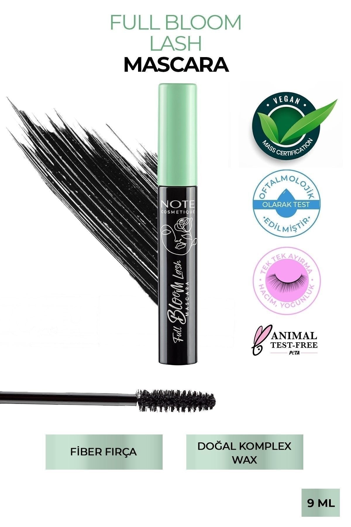 NOTE Full Bloom Lash Tek Tek Ayırma Ve Hacim Etkili Maskara - Siyah
