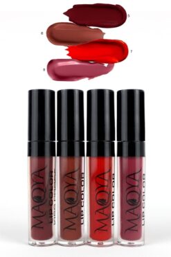 MAQYA Cosmetics 4'lü Likit Fırçalı Ruj Serileri (a-b) / 4 Liquid Brushed Lipstick Series (a-b)
