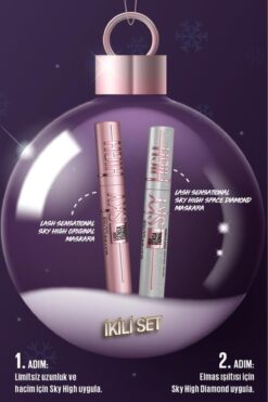 Maybelline New York Lash Sensational Sky High Space Diamond - Elmas Işıltılı Maskara & Siyah Maskara Seti