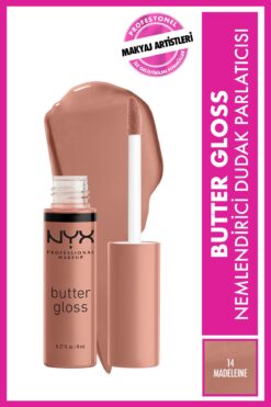 NYX Professional Makeup Dudak Parlatıcısı - Butter Gloss Madeleine 15 g 800897818586