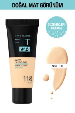 Maybelline New York Fit Me Matte Poreless Fondöten - 118 Nude