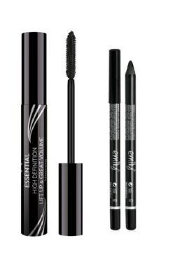 Golden Rose Essential High Definition&liftup&great Volume Mascara & Emily Siyah Göz Kalemi Set