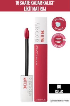 Maybelline New York Likit Mat Ruj - SuperStay Matte Ink Liquid Lipstick 80 Ruler 3600531469481