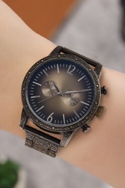 polo55.sport.1855 Antik İşlemeli Erkek Kol Saati