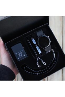 wesscollection Dijital Erkek Kol Saati Çakmak Tesbih Bileklik Seti