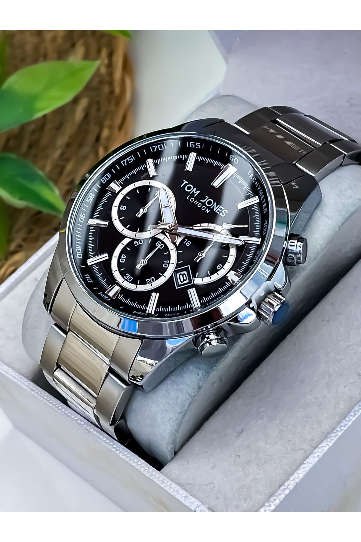 Tom Jones Orijinal Çelik Erkek Kol Saati Ve Bileklik Hediyeli