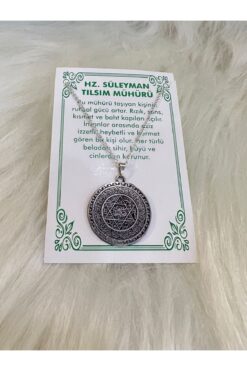 hicazavm Hz Süleyman Tılsım Mührü Gümüş Kaplama Dua Sure Ayet Koruyucu Kolye