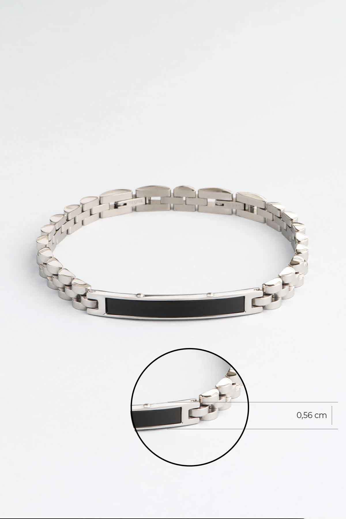 So CHIC... 6 Mm Parlak Çelik Erkek Bileklik - Görsel 2