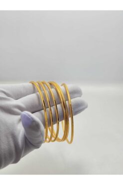 Genel Markalar Ince Parlak Ayar Sade Altın 1 Ajda Kaplama 22 Bilezik Adet Ray