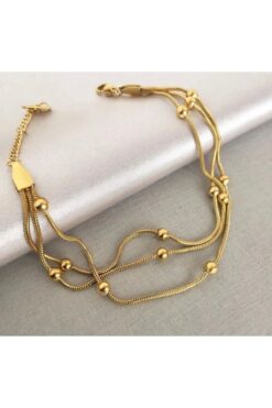 XUPING JEWELRY Üç zincirli dorika gold çelik bileklik