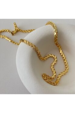SİDE JEWELLERY Arpa Pullu Çelik Kolye 316l Paslanmaz Çelik 45 Cm