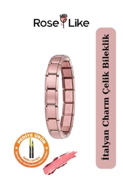 RoseLike İtalyan Charm Bileklik - Yazısız - Gül Kurusu