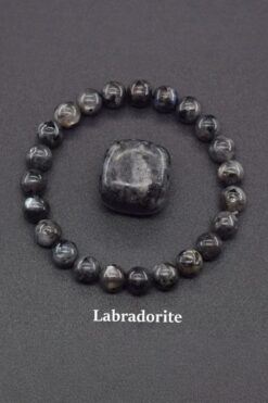 NBS Beautiful Naturel Stones Labradorit Bileklik Sakin, Ruhsal, Yeni Başlangıç, Koruma Doğal Taş Bileklik 8 mm