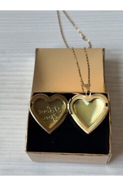 İYİ MODA Romantik I Love You Yazılı Resimlikli Kolye | Lux Hediyelik Kalpli Kapaklı İçi Açılan Kolye