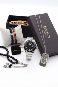 Northwatch Rex Özel Kutulu Erkek Kol Saati İsimli Kolye Anahtarlık Tesbih Ve Bileklik Set